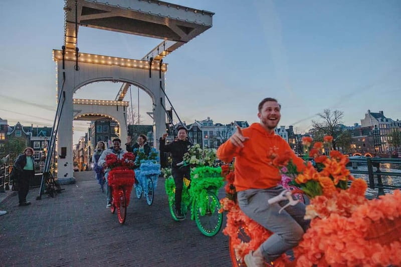 Amsterdam: City Centre, Guided Bike Tour on Flower Bikes - Westerkerk and the canal views: scenic rides in-between stops