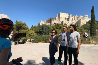 Athens Highlights by E-Bike: Small-Group Historic Tour - Getting ready at Lempesi 11: helmets, headsets, and the ride setup