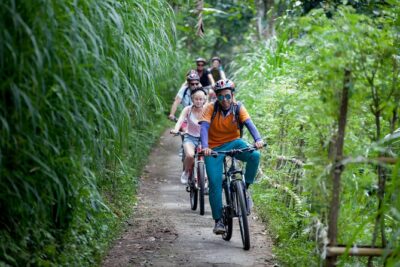 Bali Rocky cycling tour - Kintamani breakfast with Mt. Batur views: a calm start