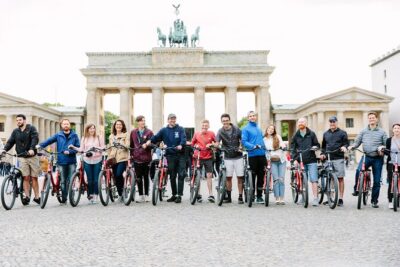 Best of Berlin E-Bike Tour - Checkpoint Charlie and the Berlin Wall remnant you can see for yourself