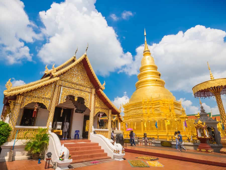 Chiang Mai Countryside E-bike Ride with Expert Guide & Lunch - Lamphun old-city temple: golden chedi and a guided walk you can follow