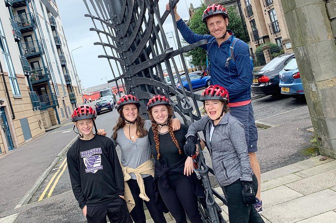 Edinburgh City Bike Tour - Choice of E-Bike or Manual - Getting geared up: helmet, gloves, rain jacket, and panniers