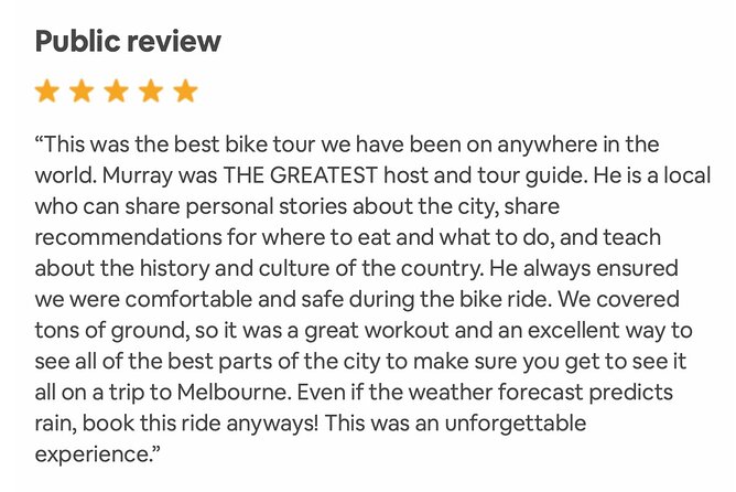 Famous Melbourne City Bike Tour - From the Yarra River to sporting landmarks: how the route hooks you
