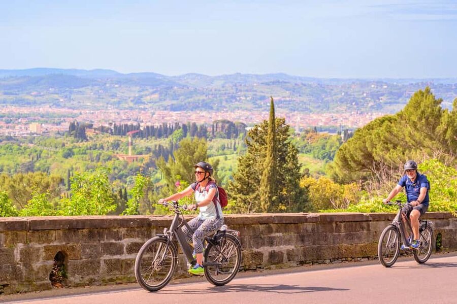 Fiesole E-Bike Tour with Olive Oil Tasting or Pool & Chill - Fiesole hill town: Roman theater views over Florence