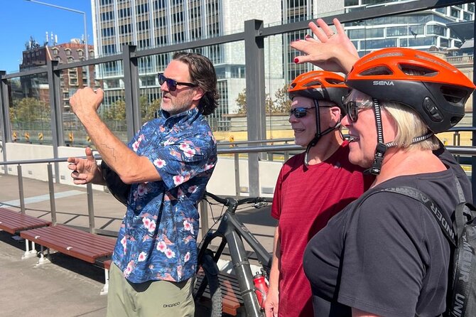 Guided Electric Bike Tour of Sydney with Bluetooth helmets - Circular Quay and the Opera House: riding the post-card edge