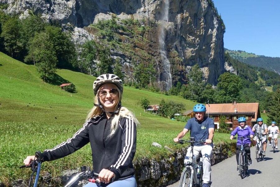 Interlaken: 72 Waterfalls Valley & Lauterbrunnen E-Bike Tour - Staubbach Falls: the classic 900-foot photo moment
