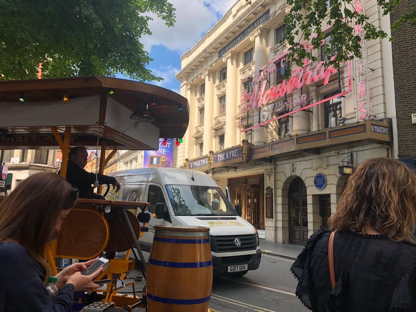 London: Piccadilly and Soho Beer Bike Tour - The 15-person bike setup: hosts, music, and the photo advantage