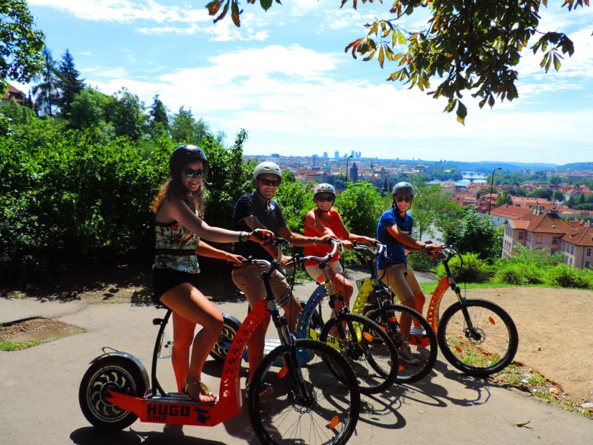 Prague: E-Bike/E-Scooter Viewpoint Tour - Letná Park panoramas plus Metronom and the Stalin statue detail