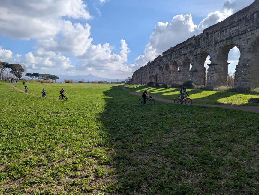 Rome: Appian Way, Catacombs & Aqueducts by eBike + Transfer - Getting to the ride: private van, clear meeting point, and a fast start