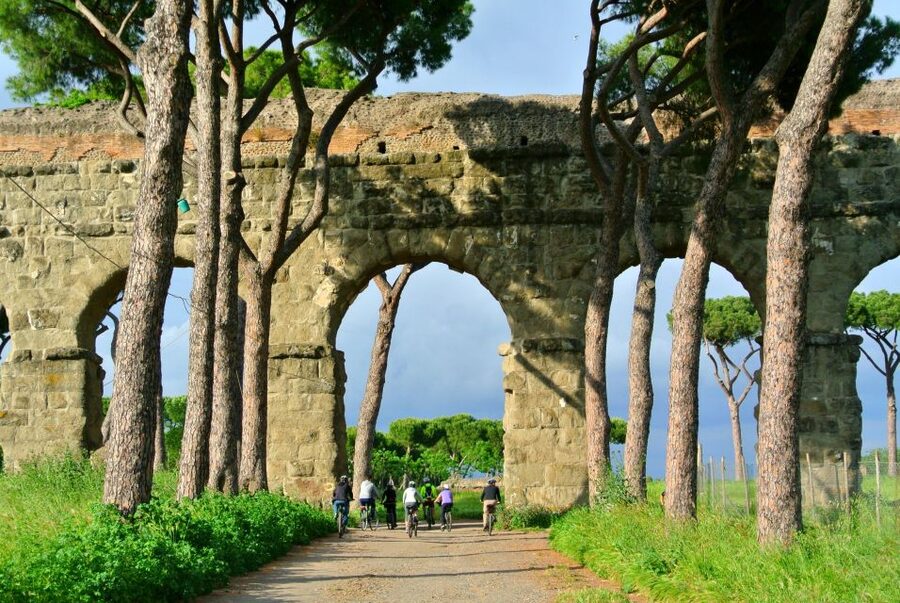 Rome: Appian Way, Catacombs & Roman Aqueducts Top EBike Tour - Caffarella Valley and a return toward the Baths of Caracalla