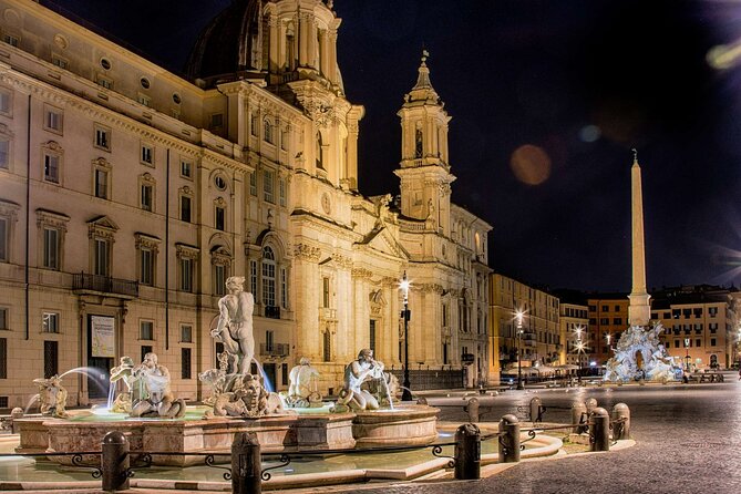 Rome in the Evening Cannondale EBike Tour with optional Dinner - Hadrian’s columns, the Spanish Steps, and Trevi Fountain lit up