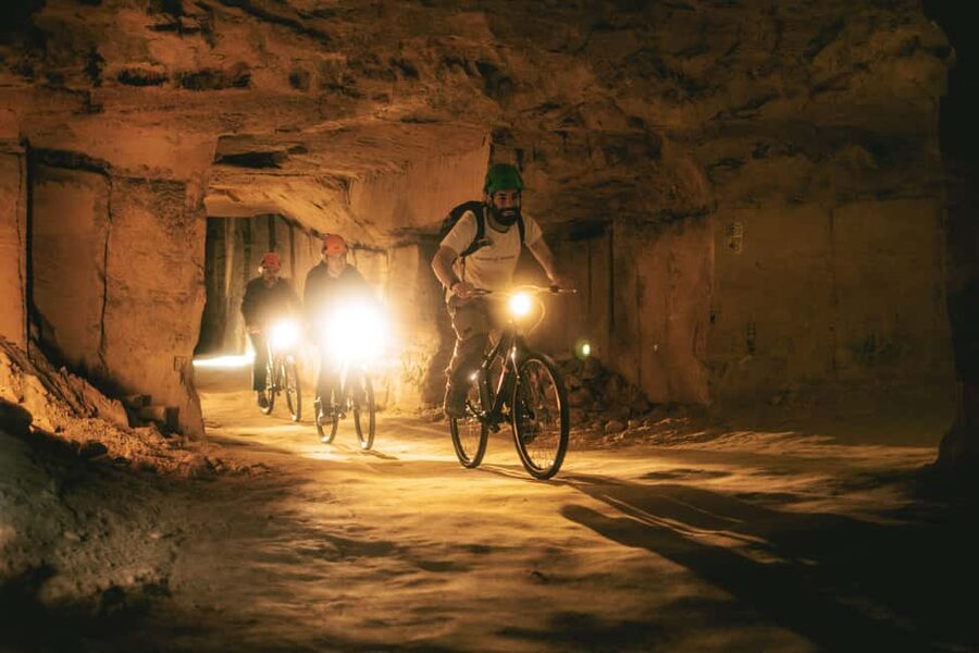 Valkenburg: Cave Biking Underground Bike Tour - Entering the Sibbergroeve: what the darkness does to your senses