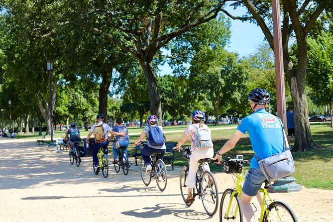 Washington DC Capital Sites Bike Tour - National Gallery passing views and those mini glass pyramids